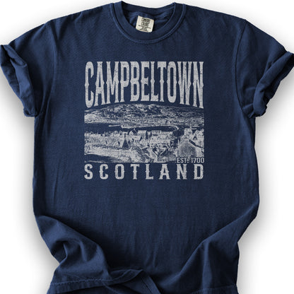 Campbeltown Scotland Sketch T-Shirt - True Navy