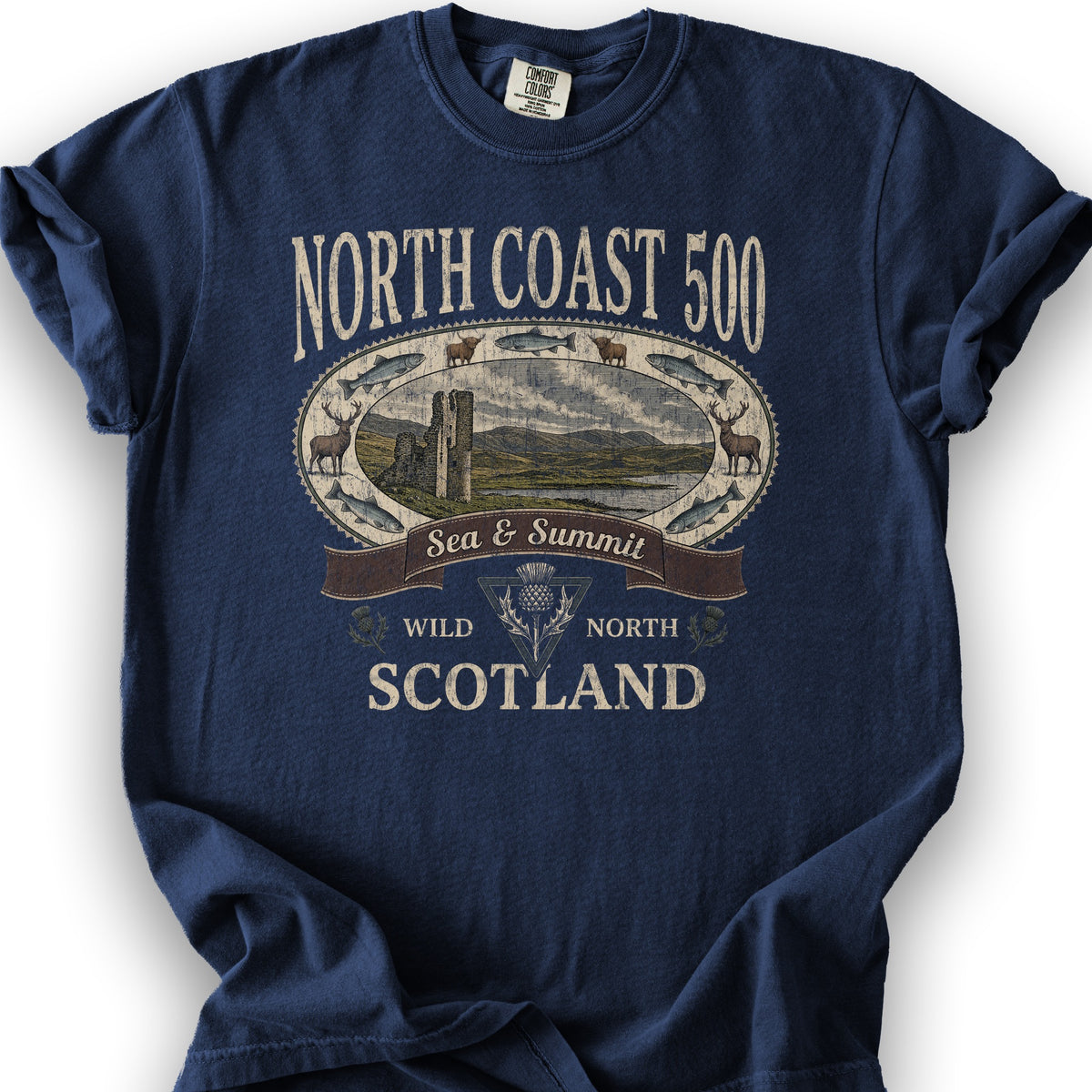 North Coast 500 Heritage T-Shirt - True Navy