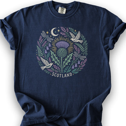 Scotland Thistle Doves T-Shirt - True Navy