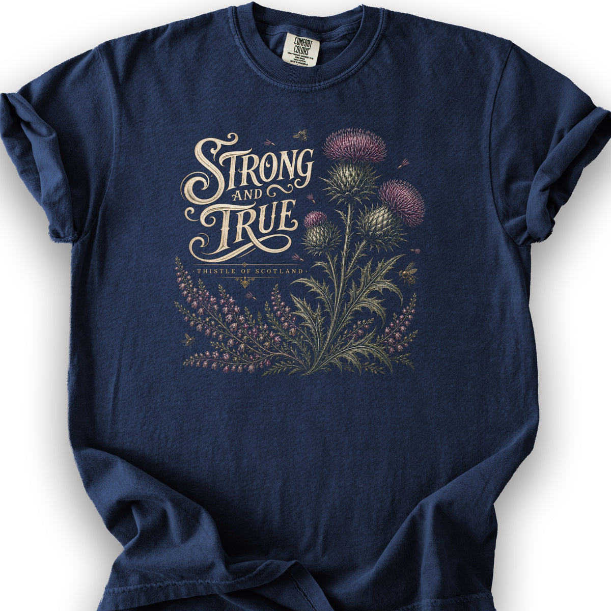Strong And True Thistle T-Shirt - True Navy