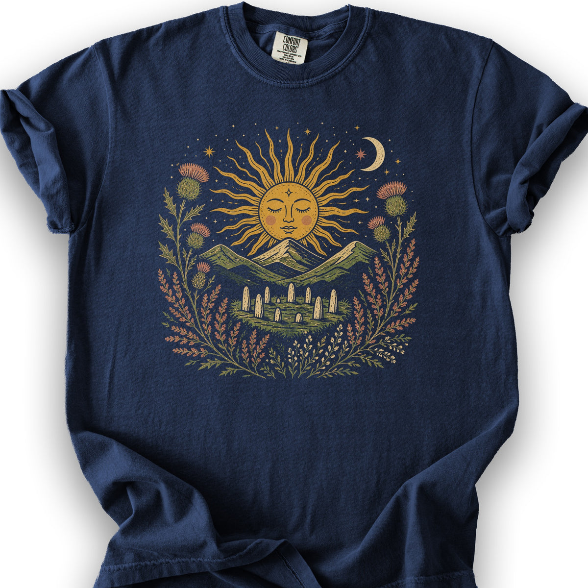 Celestial Standing Stones T-Shirt - True Navy