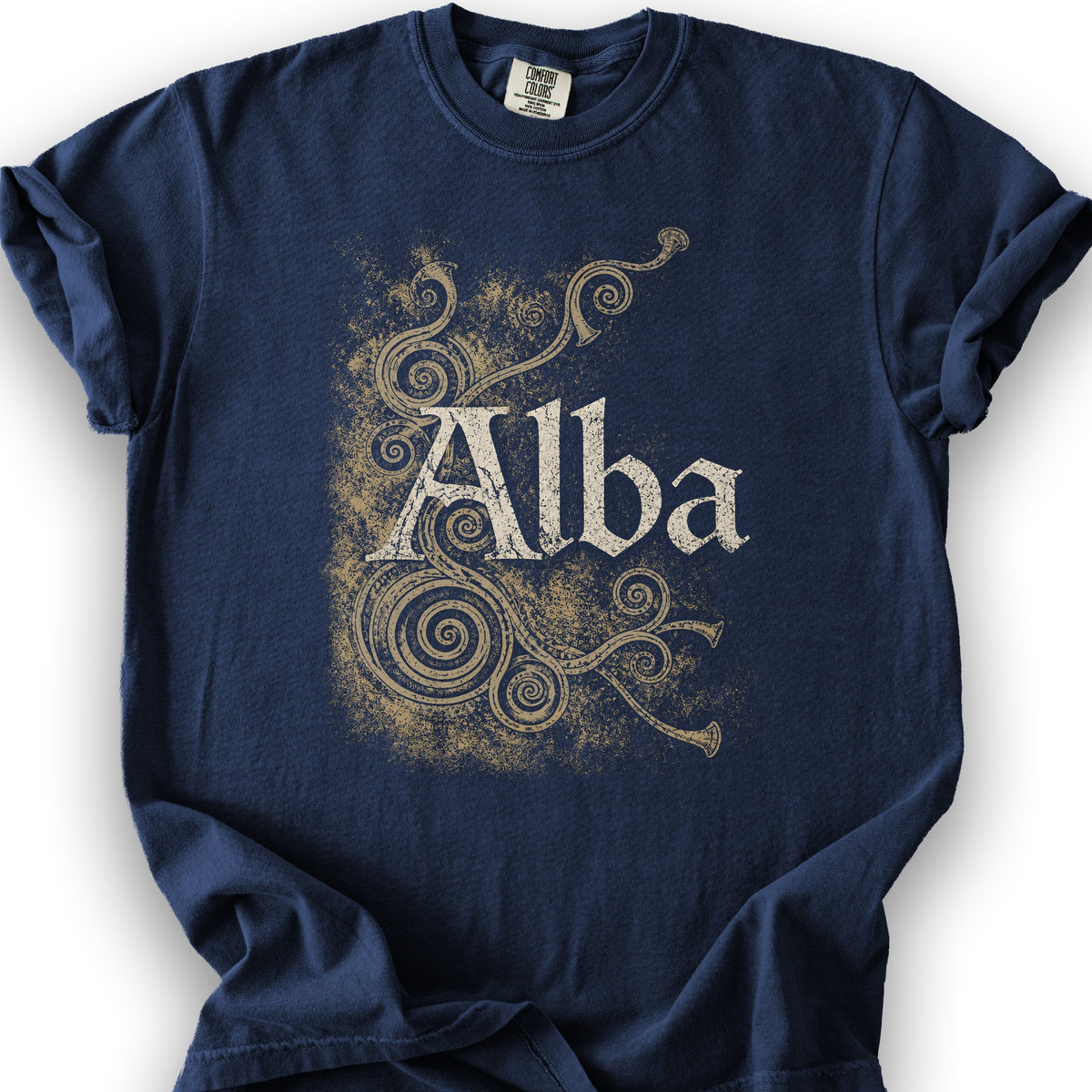 Alba Ancient Spirals T-Shirt - True Navy