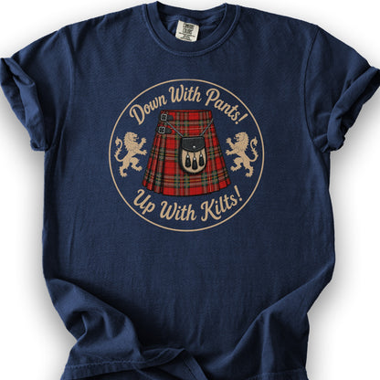 Up With Kilts T-Shirt - True Navy