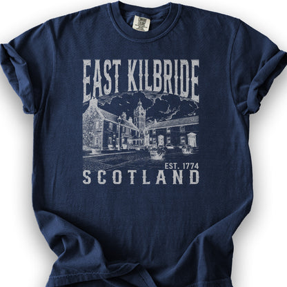 East Kilbride Scotland Sketch T-Shirt - True Navy