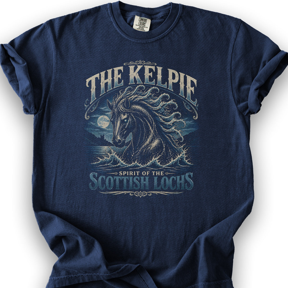 The Kelpie Scottish Lochs T-Shirt - True Navy