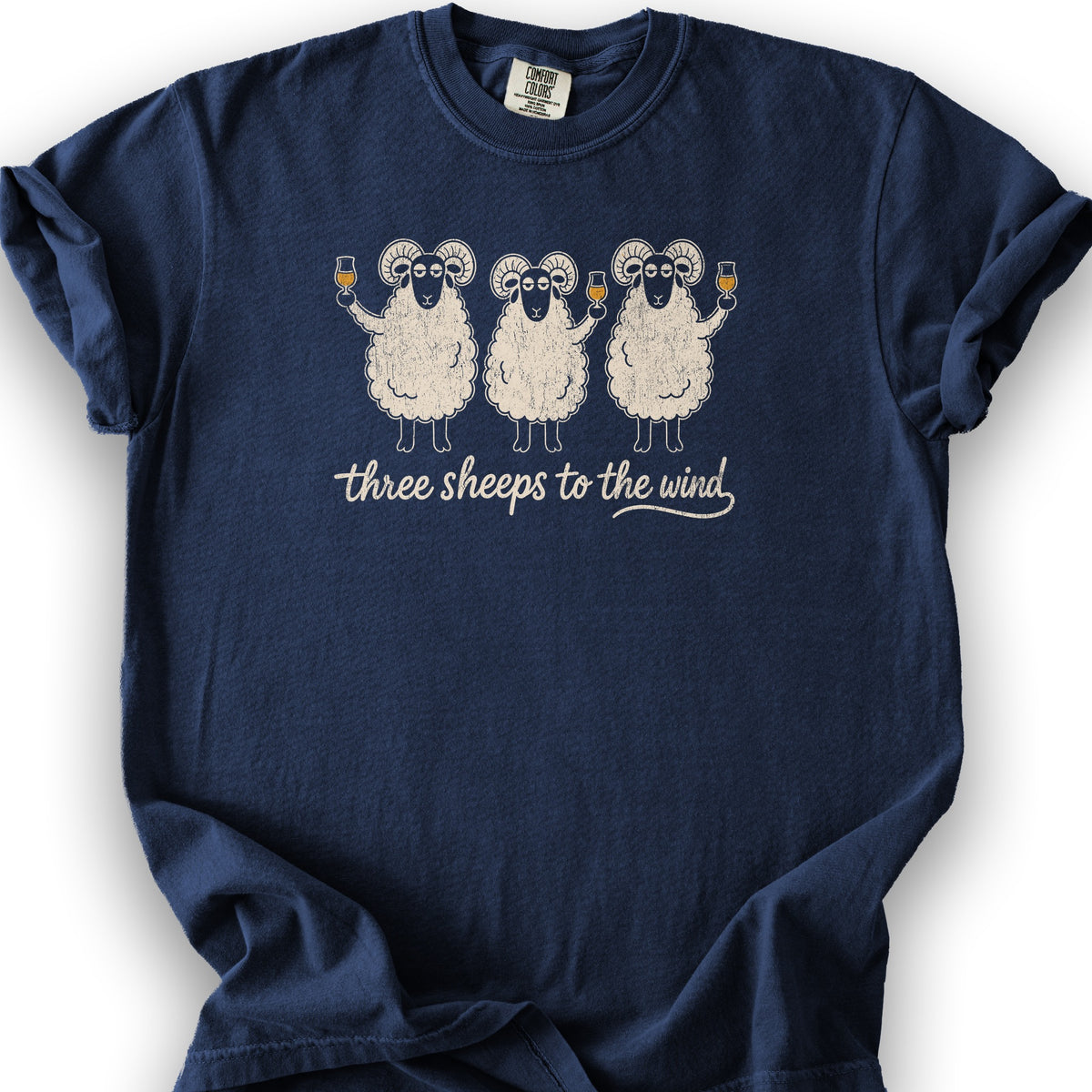 Three Sheeps T-Shirt - True Navy