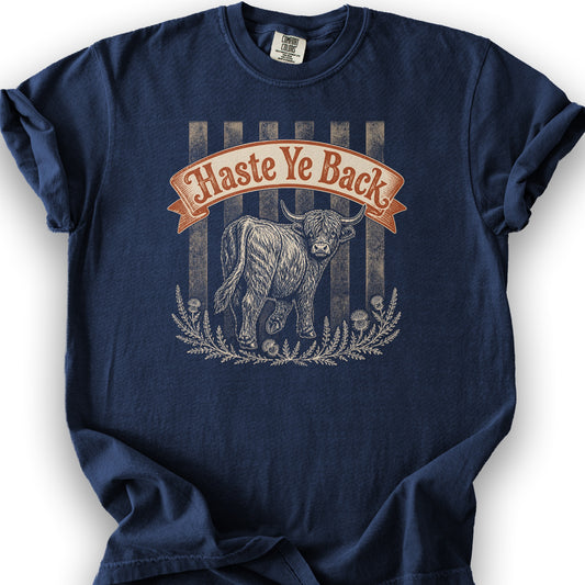 Haste Ye Back Coo T-Shirt - True Navy