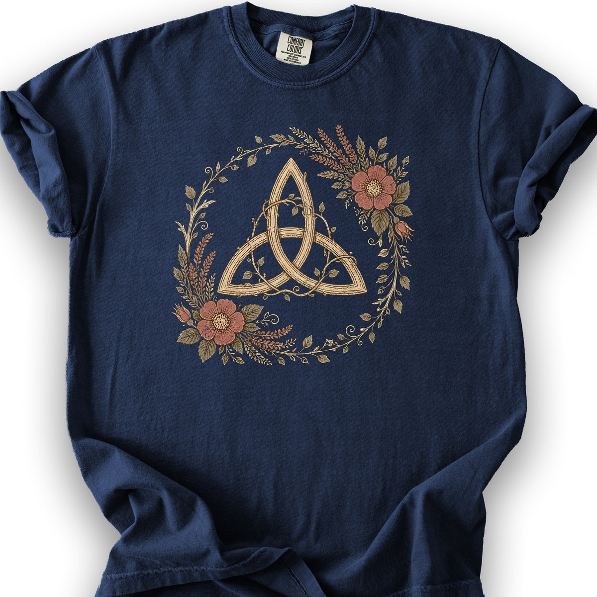 Trinity Garden Wreath T-Shirt - True Navy