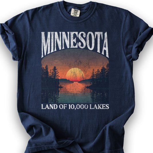 Minnesota 10000 Lakes "Big and Bold" State T-Shirt - True Navy