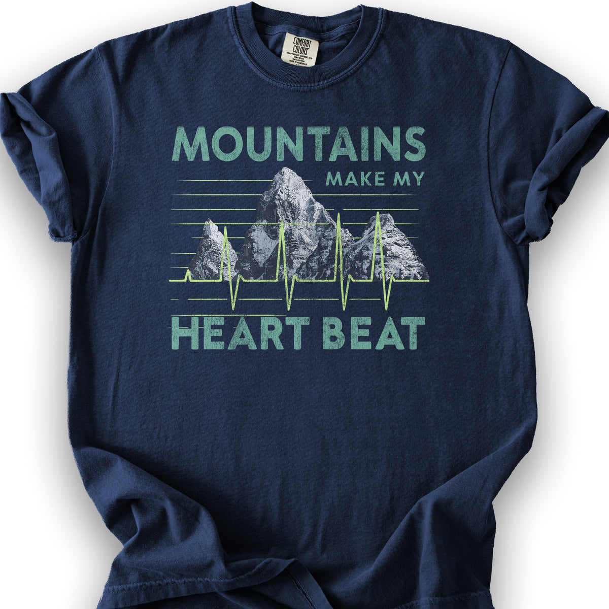 Mountain Lover "Heartbeat" T-Shirt - True Navy