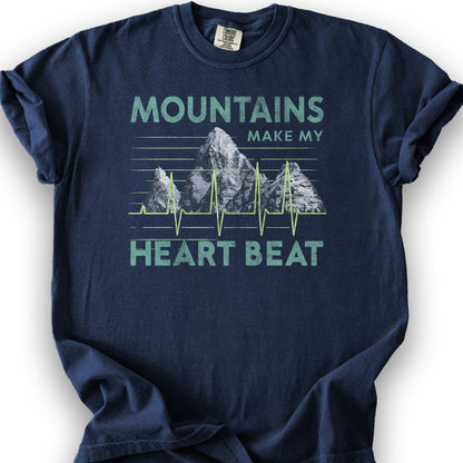 Mountain Lover "Heartbeat" T-Shirt - True Navy