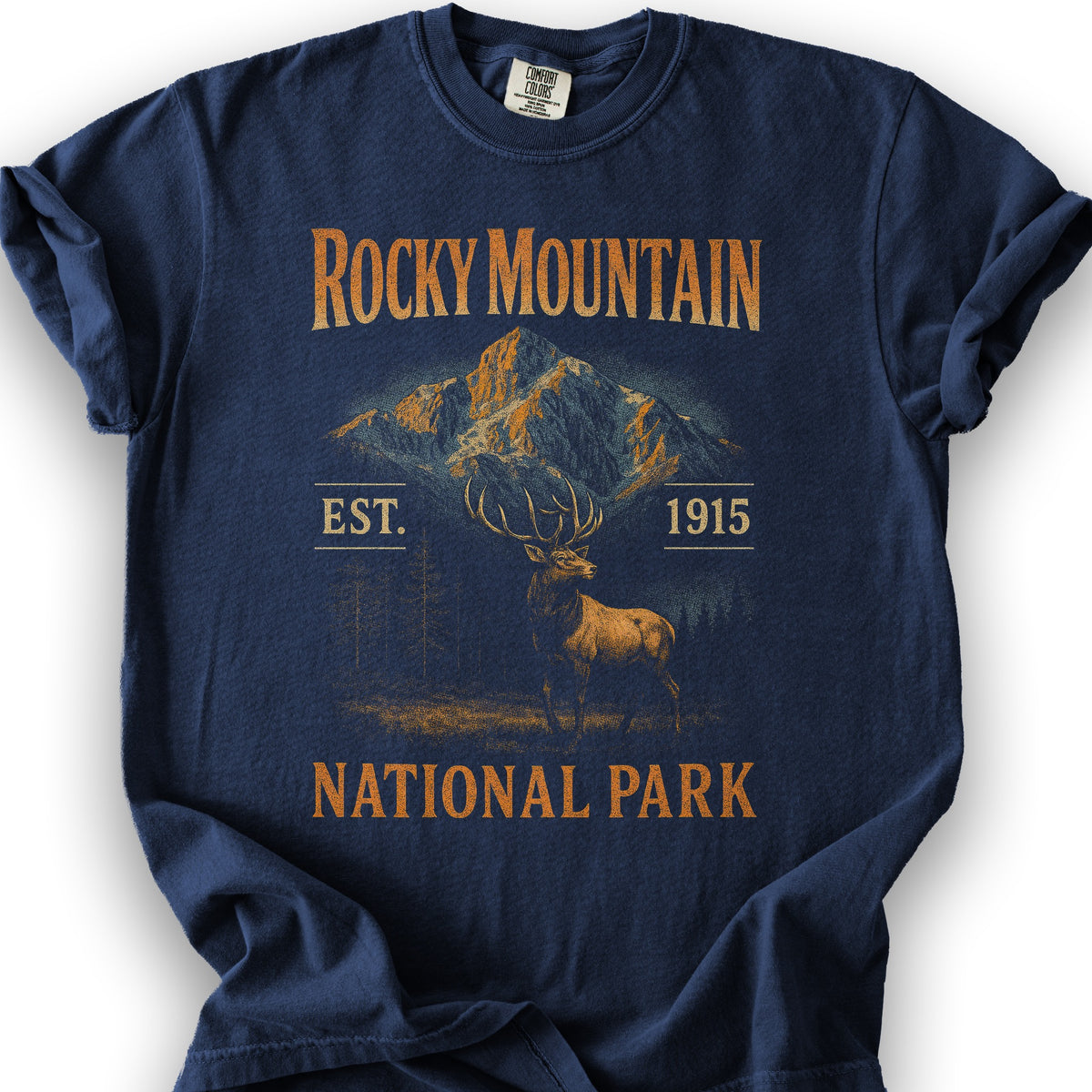 Rocky Mountain National Park 90's Bootleg T-Shirt - True Navy