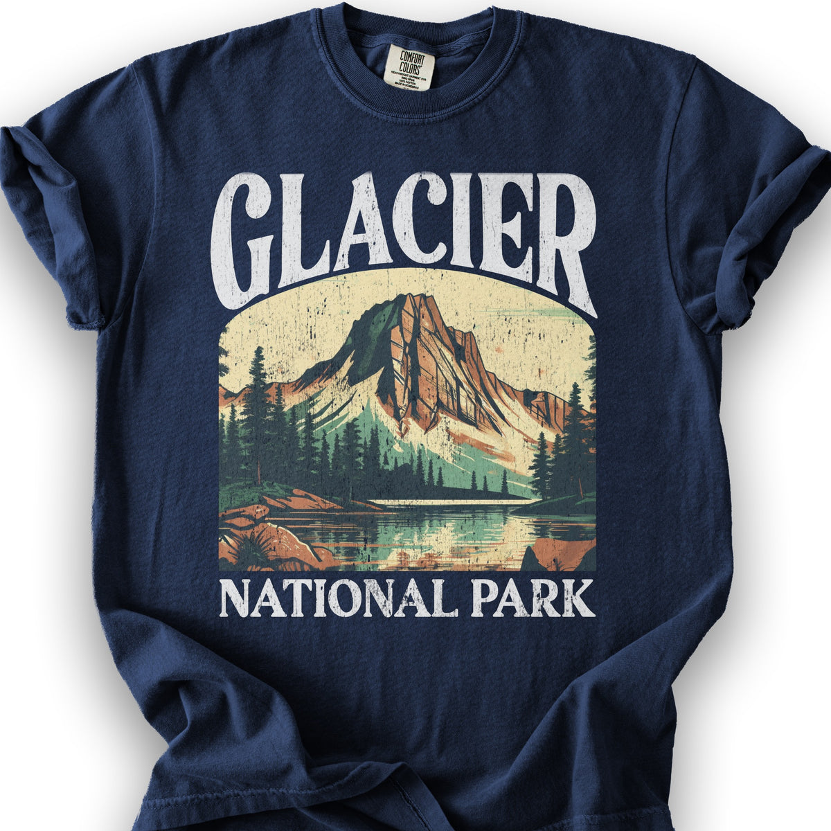 Glacier National Park "Big and Bold" T-Shirt - True Navy