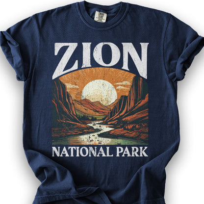 Zion National Park "Big and Bold" T-Shirt - True Navy
