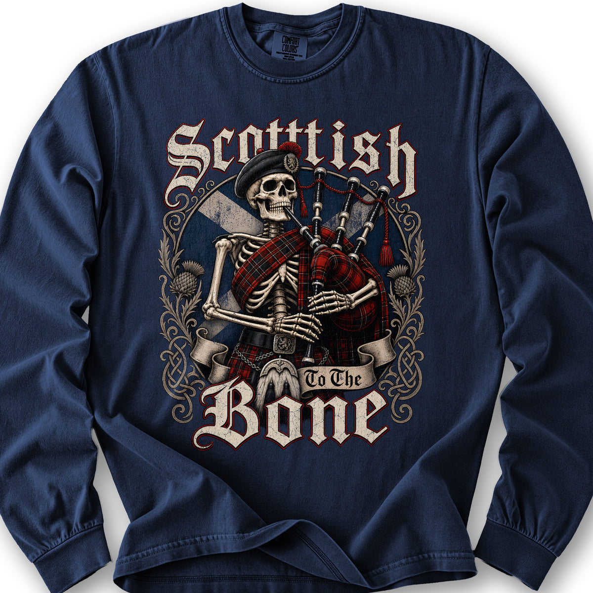 Scottish Boney Piper Long Sleeve Shirt - True Navy