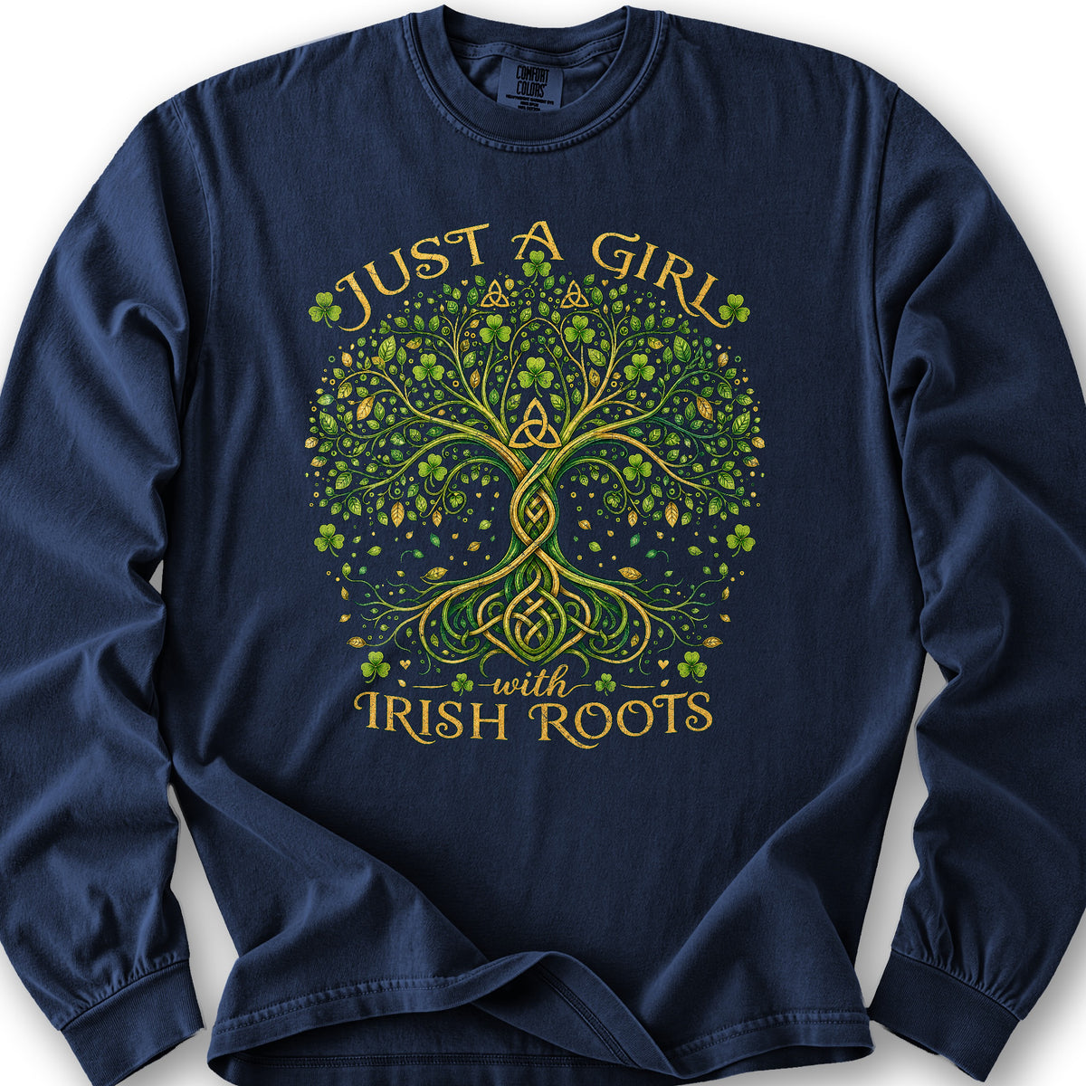 Irish Roots Girl Long Sleeve Shirt - True Navy