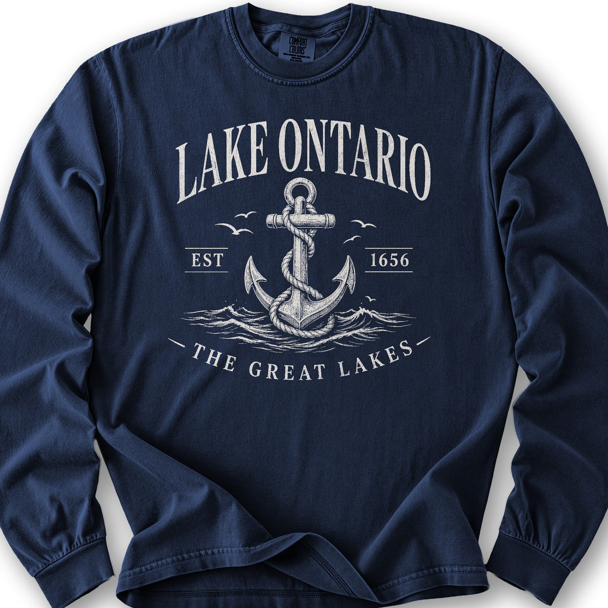 Lake Ontario Anchor Long Sleeve Shirt - True Navy