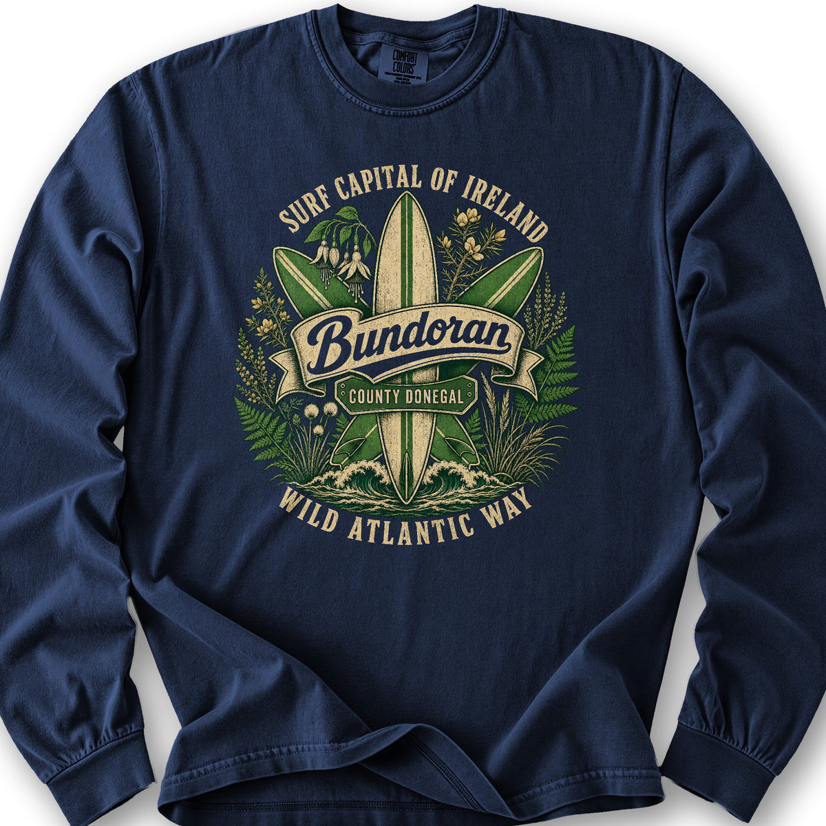 Bundoran Surf Capital Long Sleeve Shirt - True Navy