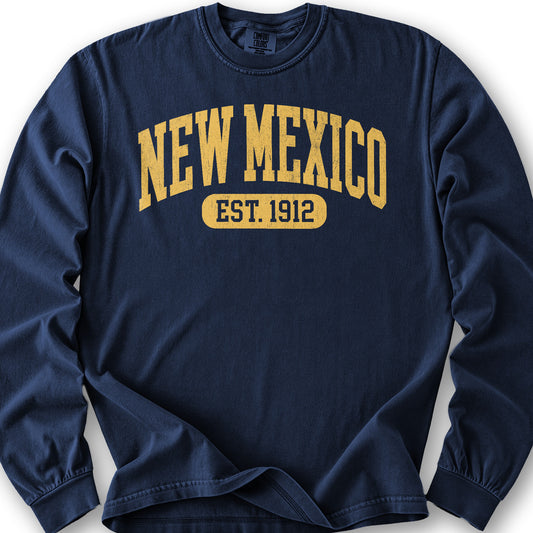 New Mexico Est 1912 Long Sleeve Shirt - True Navy