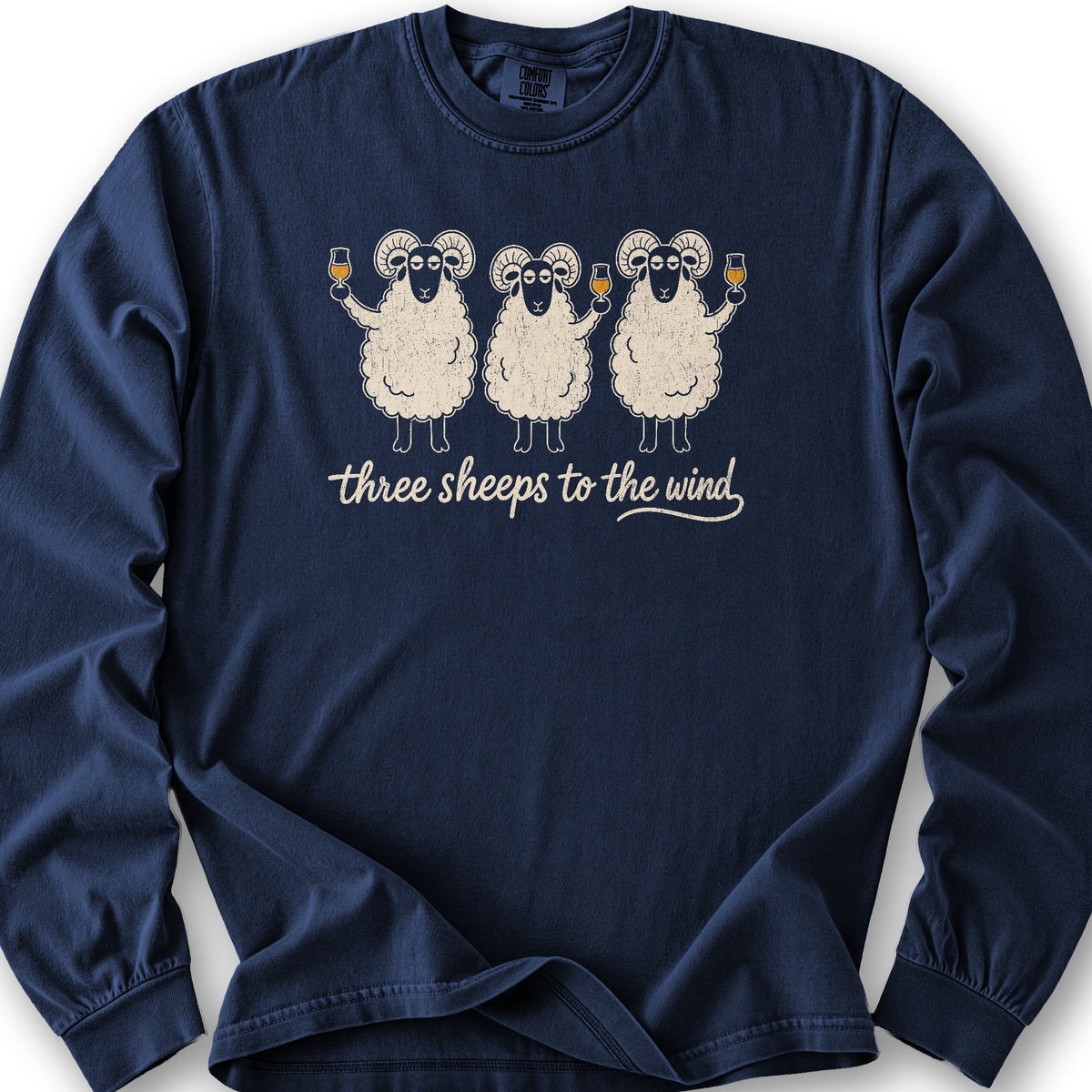 Three Sheeps Long Sleeve Shirt - True Navy