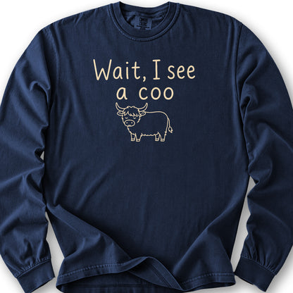 Wait I See A Coo Long Sleeve Shirt - True Navy