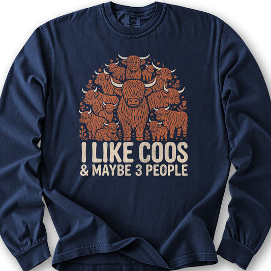I Like Coos Long Sleeve Shirt - True Navy