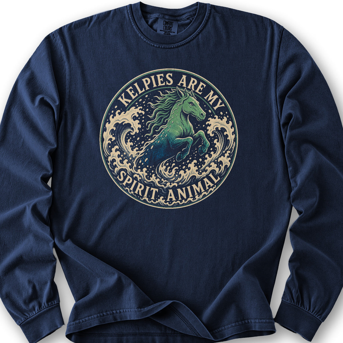 Kelpie Badge Long Sleeve Shirt - True Navy