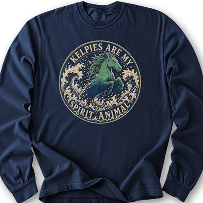 Kelpie Badge Long Sleeve Shirt - True Navy