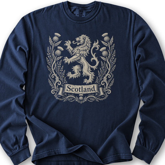 Scotland Lion Crest Long Sleeve Shirt - True Navy