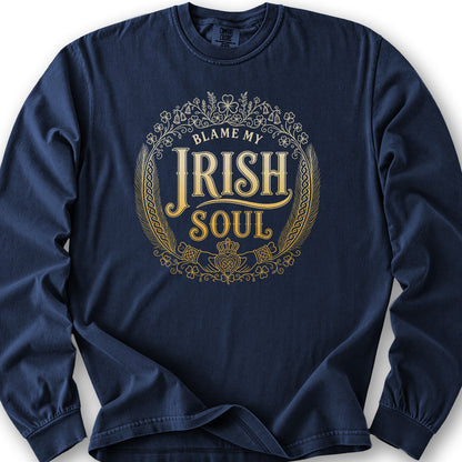 My Irish Soul Long Sleeve Shirt - True Navy