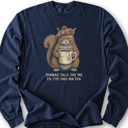 Dinnae Talk Squirrel Long Sleeve Shirt - True Navy