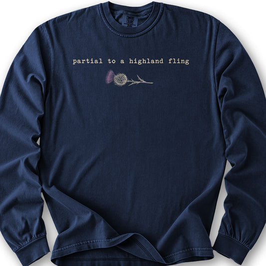 Partial Highland Fling Long Sleeve Shirt - True Navy