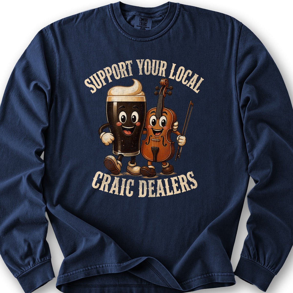 Craic Dealers Long Sleeve Shirt - True Navy