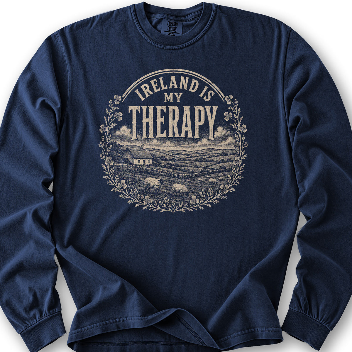Ireland Is My Therapy Badge Long Sleeve Shirt