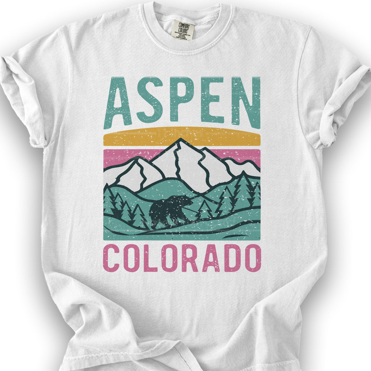 Aspen Colorado Bear T-Shirt - White