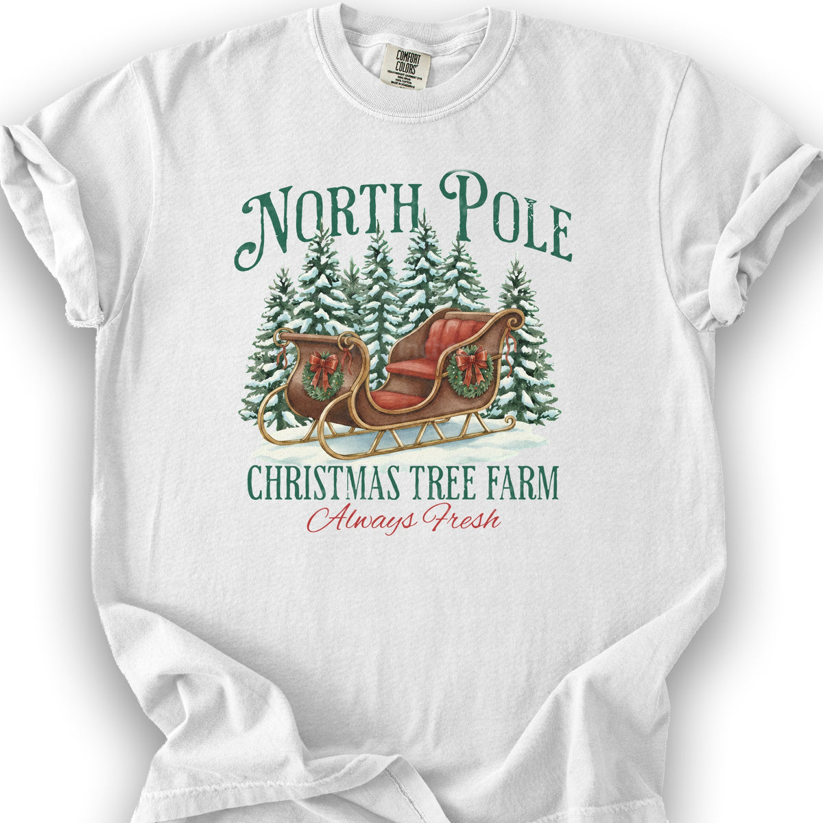 North Pole Christmas Tree Farm T-Shirt - White