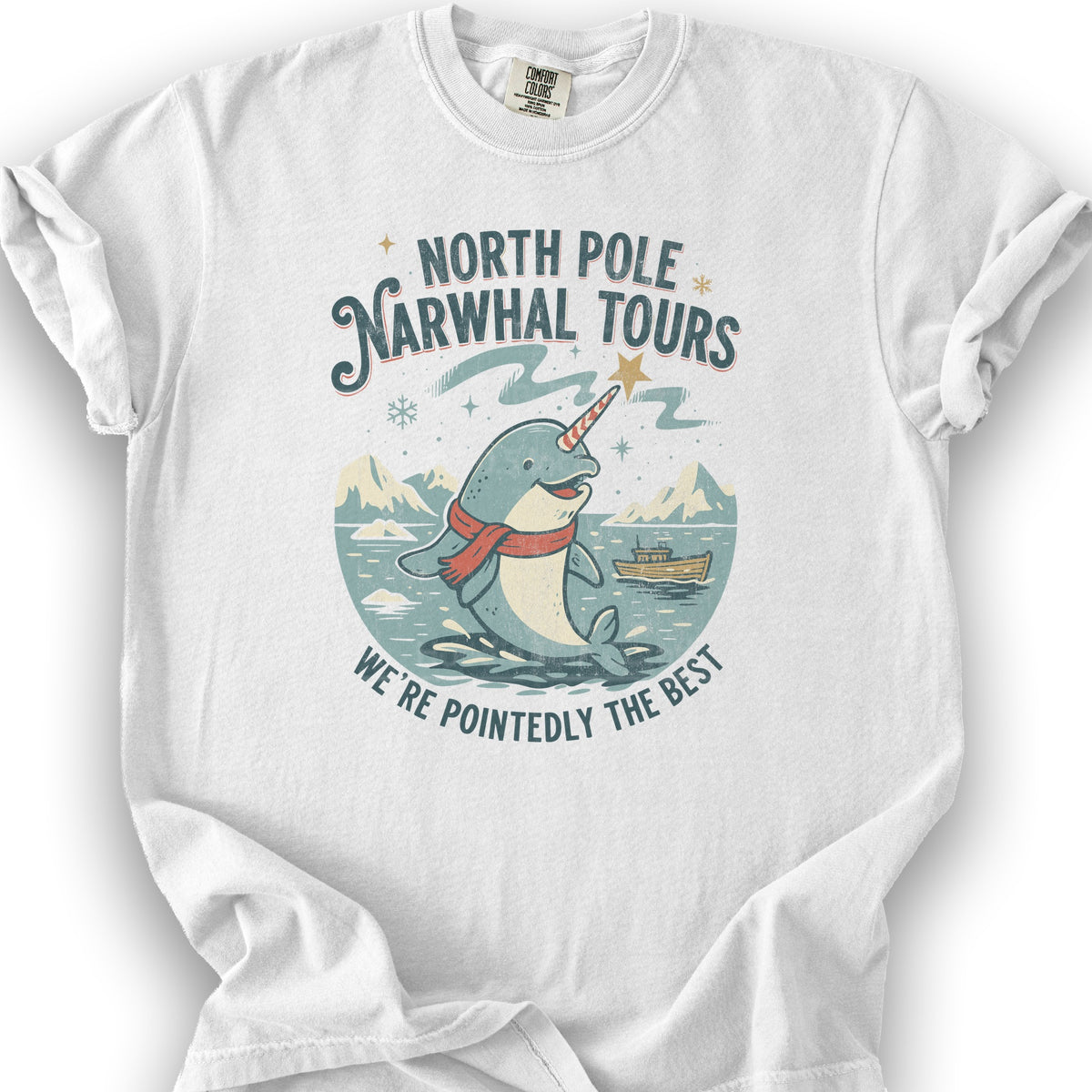 North Pole Narwhal Tours T-shirt - White