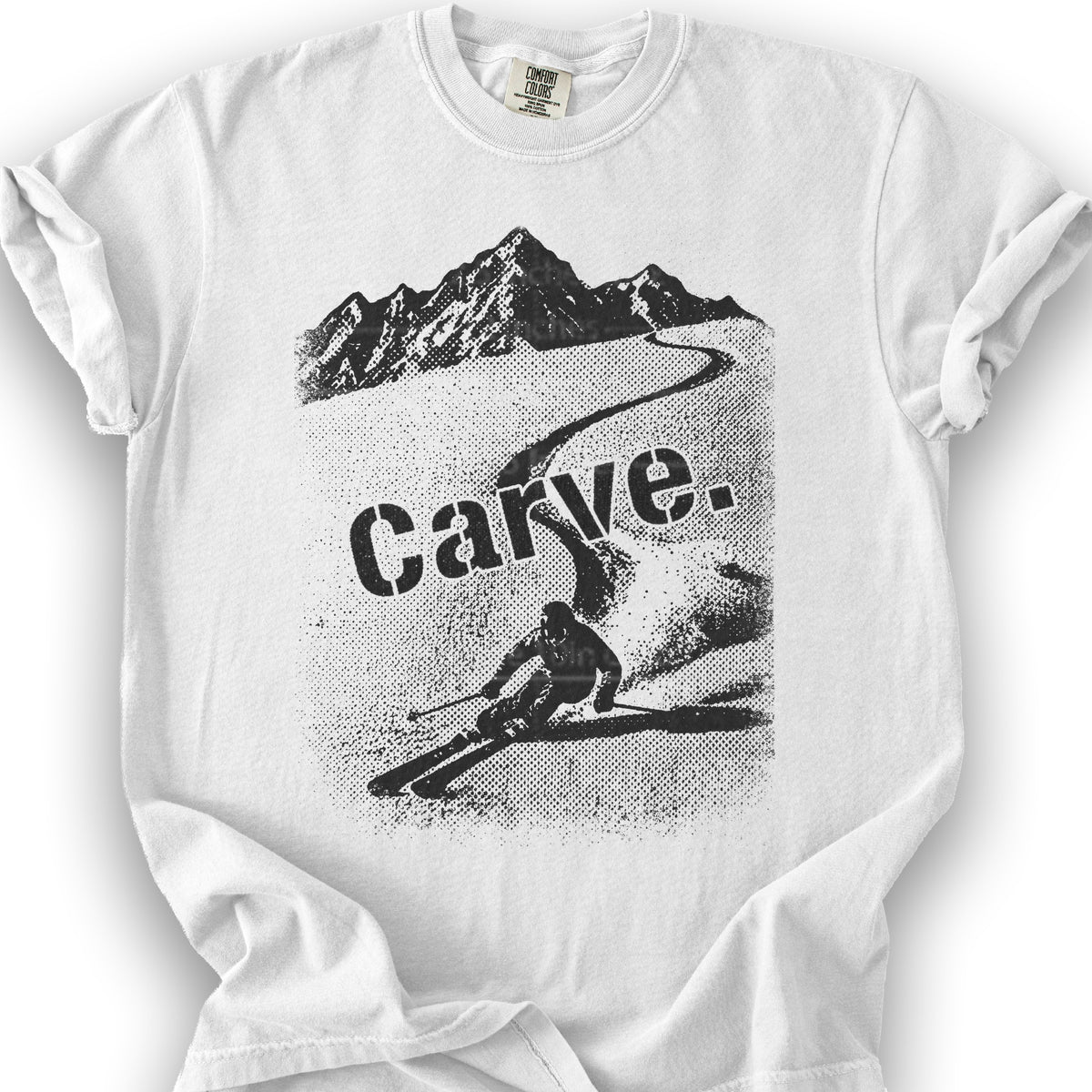 Carve Ski Print T-shirt - White