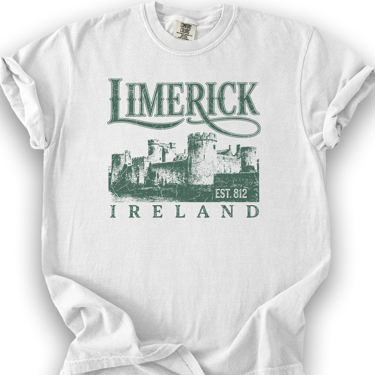 Limerick Ireland Vintage Print T-Shirt - White