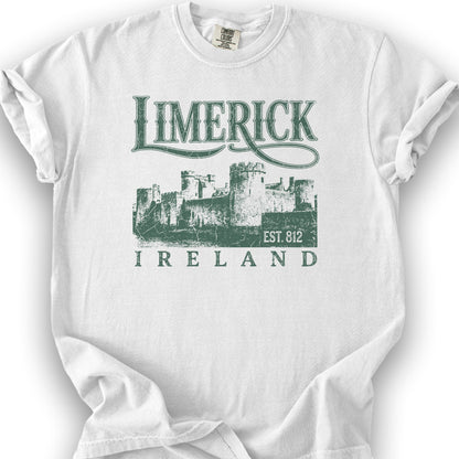 Limerick Ireland Vintage Print T-Shirt - White