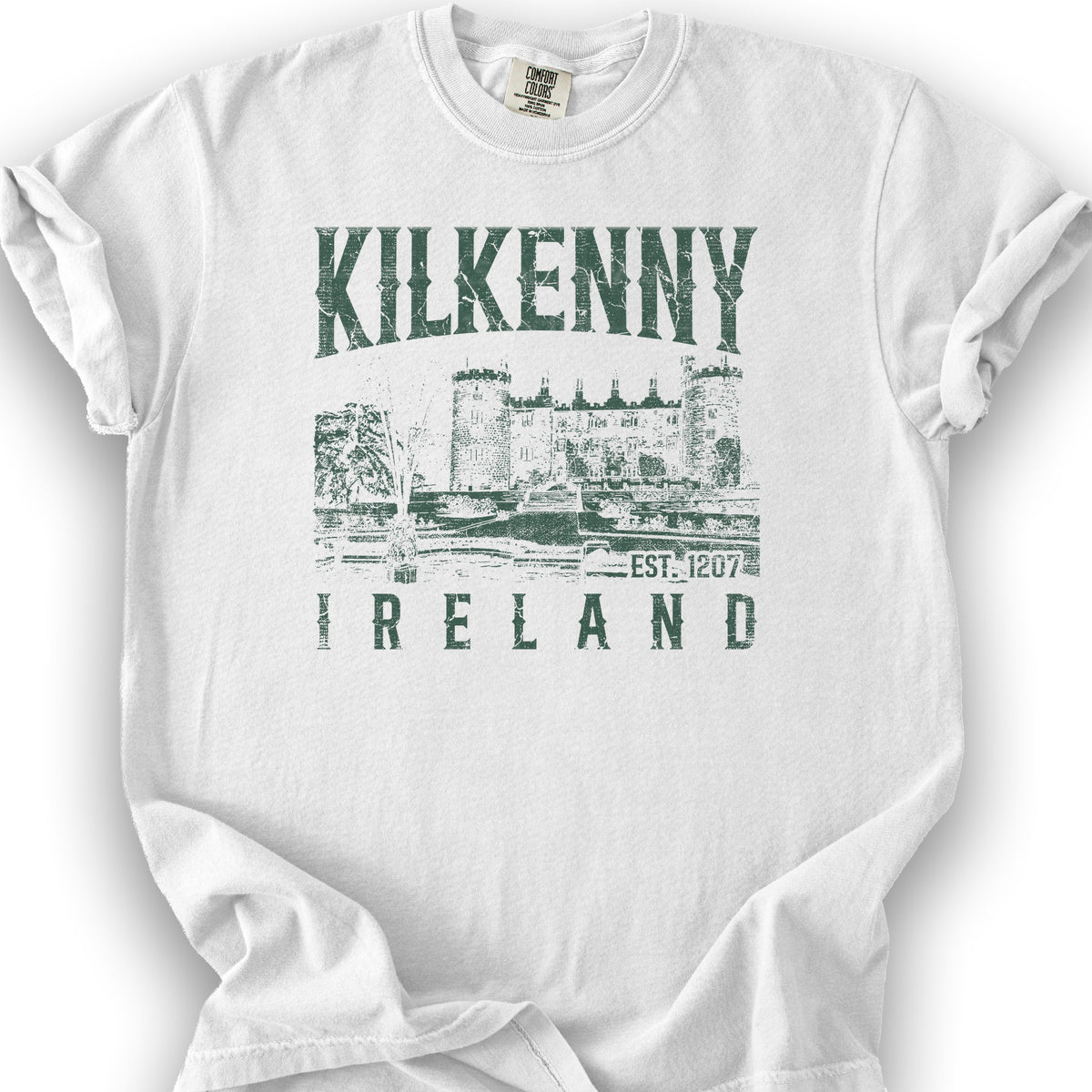 Kilkenny Ireland Vintage Print T-Shirt - White