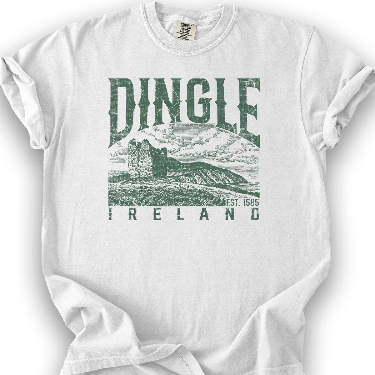 Dingle Ireland Vintage Print T-Shirt - White