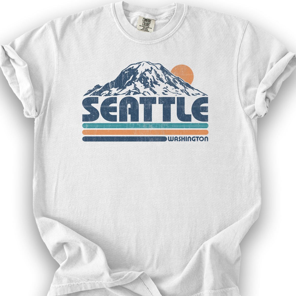 Seattle Retro Stripe T-Shirt - White