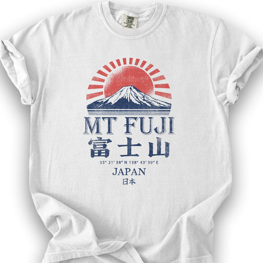 Mount Fuji Rising Sun T-Shirt - White