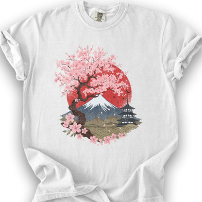 Mount Fuji Cherry Blossoms T-Shirt - White