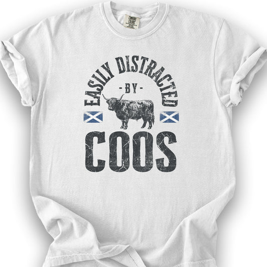 Easily Distracted By Coos T-Shirt - White