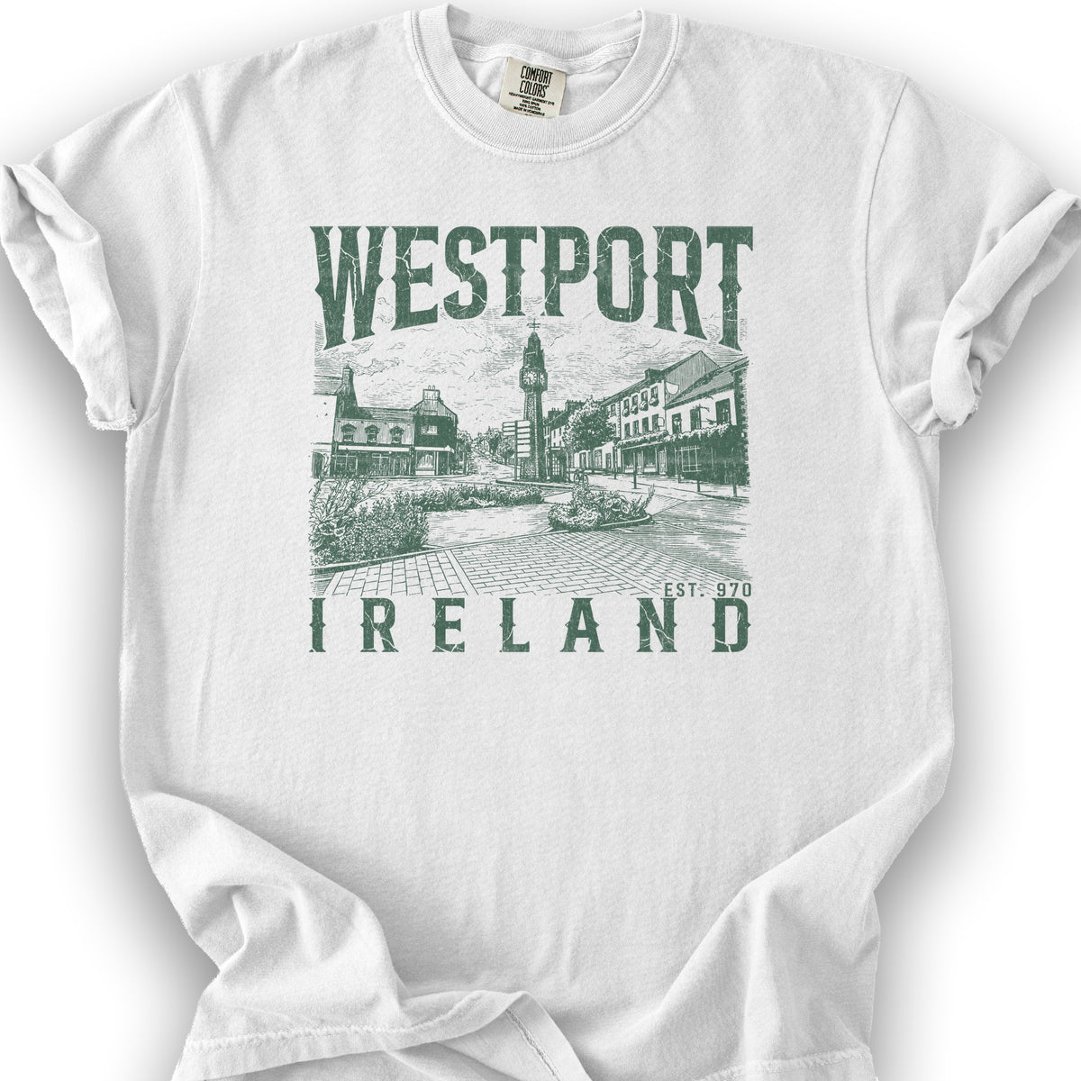 Westport Ireland Sketch T-Shirt - White