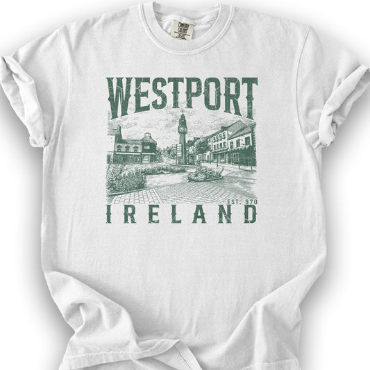 Westport Ireland Sketch T-Shirt - White