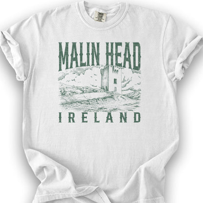 Malin Head Ireland Sketch T-Shirt - White