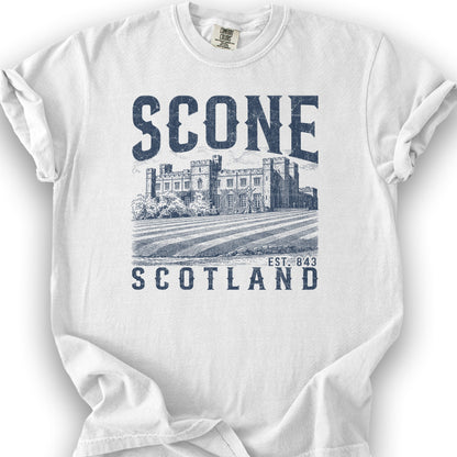 Scone Scotland Sketch T-Shirt - White